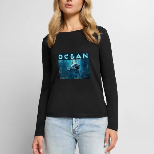Ocean: Predator's Domain - Women's Premium Slim Fit Long Sleeve T-Shirt
