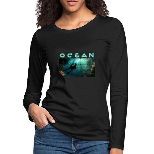 Ocean: Explorer of the Deep - Women's Premium Slim Fit Long Sleeve T-Shirt