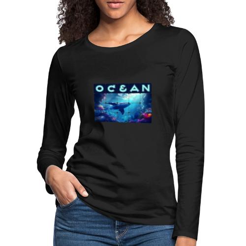Ocean: Whale’s Path - Women's Premium Slim Fit Long Sleeve T-Shirt