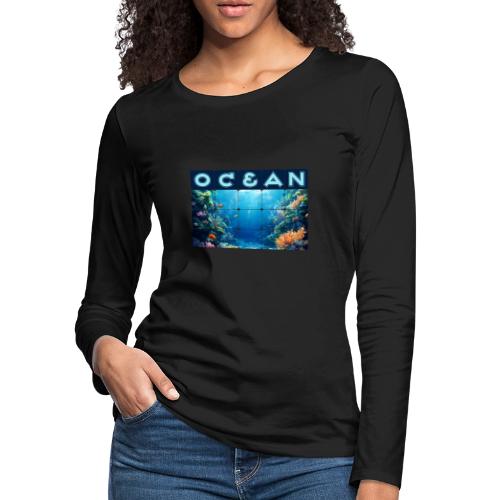 Ocean: Tropical Drift - Women's Premium Slim Fit Long Sleeve T-Shirt