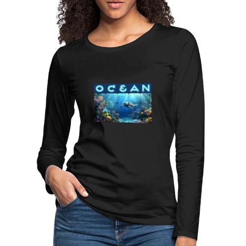 Ocean: Turtle Drift - Women's Premium Slim Fit Long Sleeve T-Shirt
