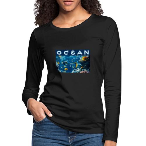 Ocean: Underwater Radiance - Women's Premium Slim Fit Long Sleeve T-Shirt