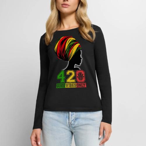 420 Day Women OnFire Weed Marijuana funny design - Manches longues Premium slim fit Femme