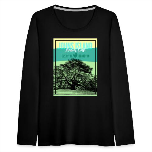 Johns Island_Angel Oak - Women's Premium Slim Fit Long Sleeve T-Shirt