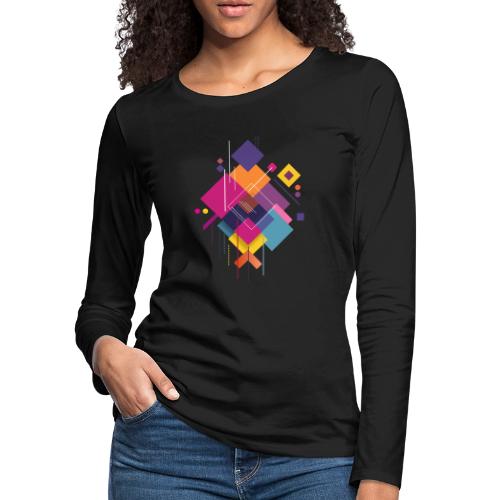Vibrant Geometry - Women's Premium Slim Fit Long Sleeve T-Shirt