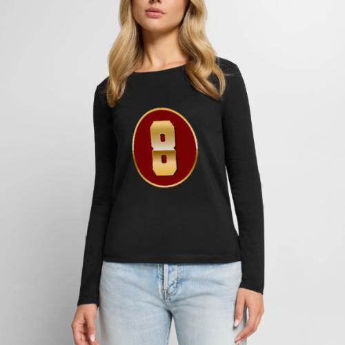 Number 8 in Gold Varsity Font - Women's Premium Slim Fit Long Sleeve T-Shirt