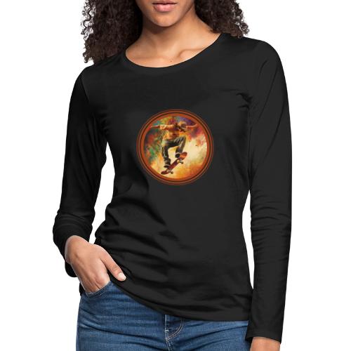 Skateboarding Mode On - Women's Premium Slim Fit Long Sleeve T-Shirt