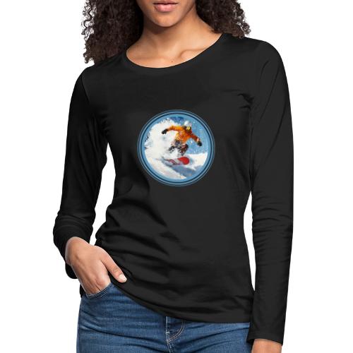 Snowboarding Edge - Women's Premium Slim Fit Long Sleeve T-Shirt