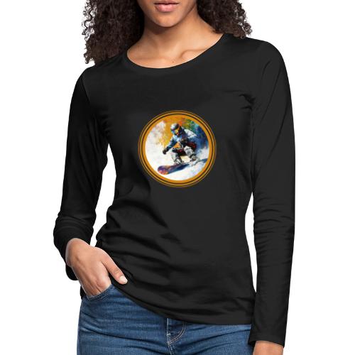 Snowboarding Dreams - Women's Premium Slim Fit Long Sleeve T-Shirt