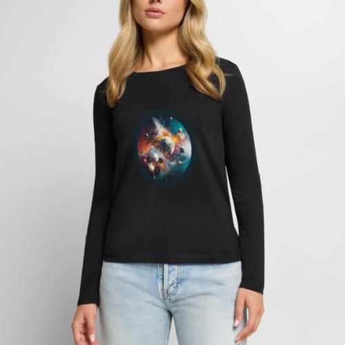 Planets in Acrylic Dreams - Women's Premium Slim Fit Long Sleeve T-Shirt