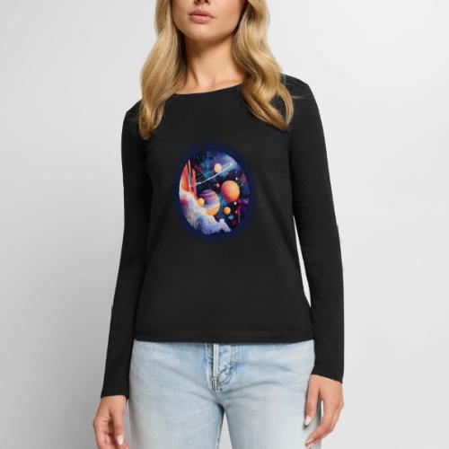 Floating Planetscape - Women's Premium Slim Fit Long Sleeve T-Shirt