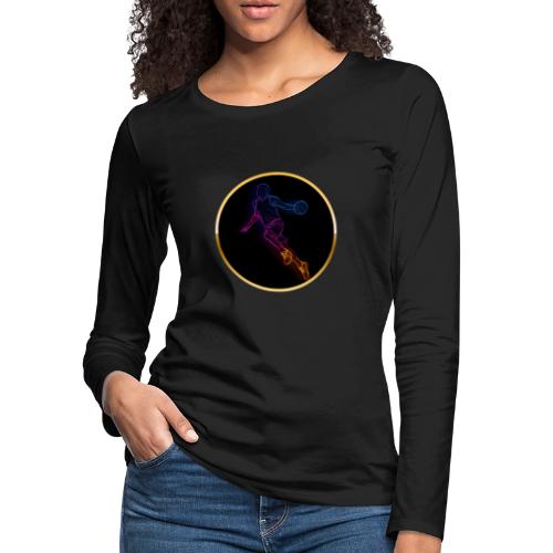 Basketball: Neon Jump Shot - Women's Premium Slim Fit Long Sleeve T-Shirt