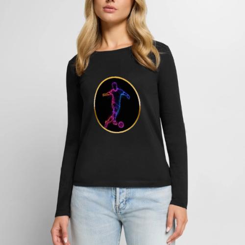 Neon Soccer Flow - Women's Premium Slim Fit Long Sleeve T-Shirt