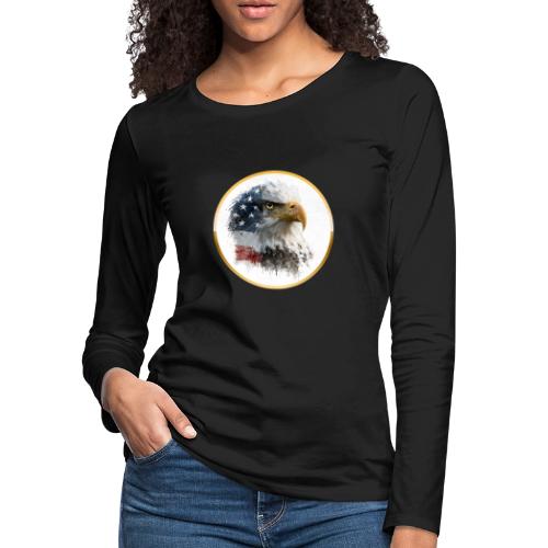 USA: Patriot Wing Emblem - Women's Premium Slim Fit Long Sleeve T-Shirt