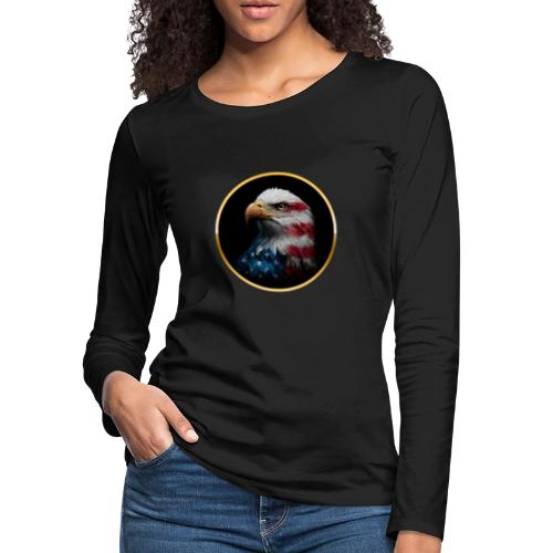 USA: Liberty Emblem - Women's Premium Slim Fit Long Sleeve T-Shirt