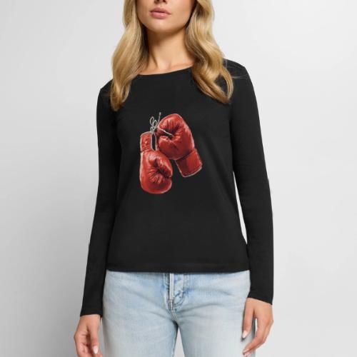 Boxing: Hanging Gloves Icon - Women's Premium Slim Fit Long Sleeve T-Shirt