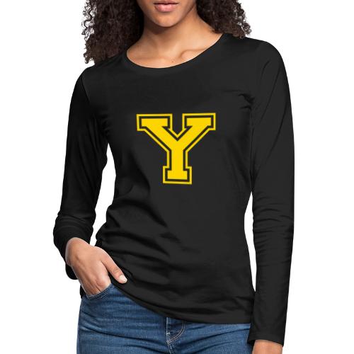 Letter Y – Capital Athletic Alphabet Monogram - Women's Premium Slim Fit Long Sleeve T-Shirt