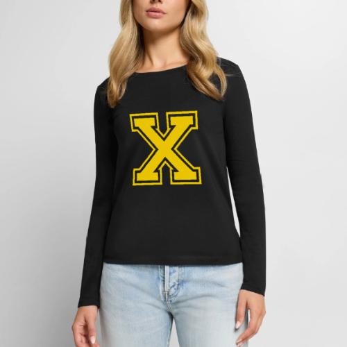 Letter X – Capital Athletic Alphabet Monogram - Women's Premium Slim Fit Long Sleeve T-Shirt