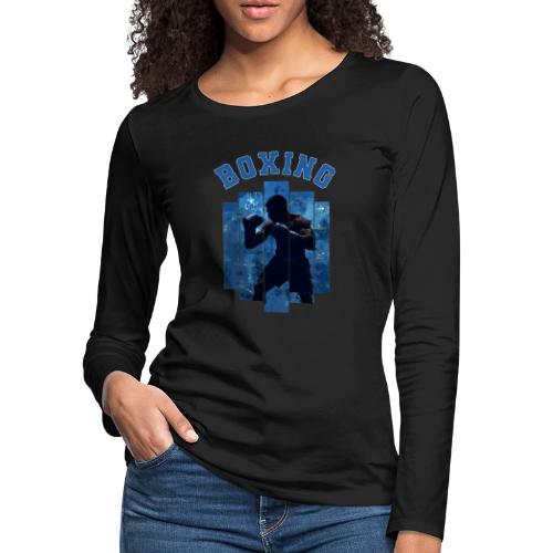 Boxing Never Stops - Women's Premium Slim Fit Long Sleeve T-Shirt