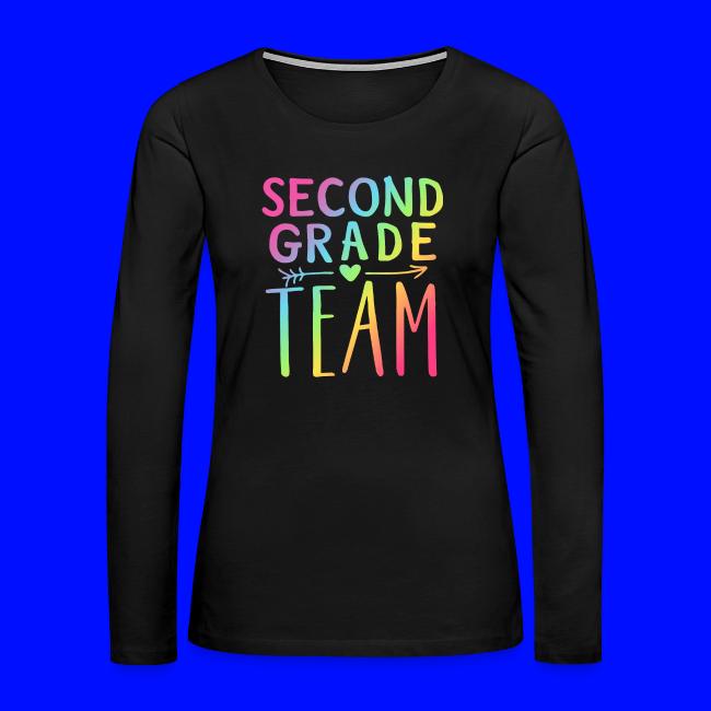 Second Grade Team Neon Rainbow Teacher T-Shirts