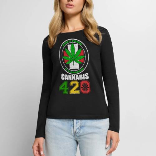 Lighthearted 420 Organic Ganja Weed Marijuana Desi - Women's Premium Slim Fit Long Sleeve T-Shirt