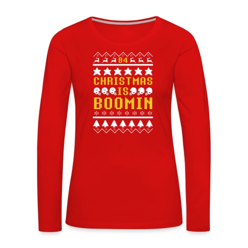 Pittsburgh Ugly Christmas Sweater - Women's Premium Slim Fit Long Sleeve T-Shirt