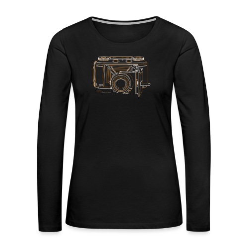 Camera Sketches - Voigtlander Synchro Compur - Women's Premium Slim Fit Long Sleeve T-Shirt