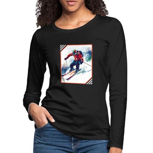 Skiing is Life - Women's Premium Slim Fit Long Sleeve T-Shirt