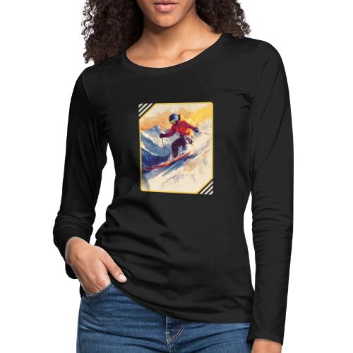 Skiing Through Snow Dreams - Women's Premium Slim Fit Long Sleeve T-Shirt