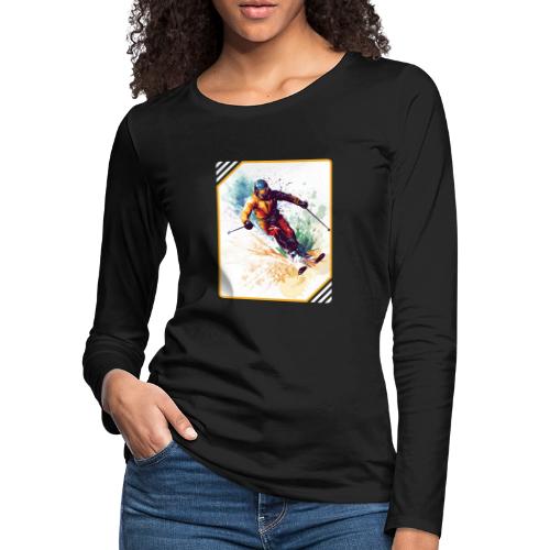 Winter Skiing Escape - Women's Premium Slim Fit Long Sleeve T-Shirt