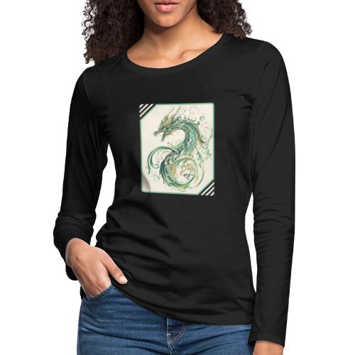 Brush of the Dragon - Women's Premium Slim Fit Long Sleeve T-Shirt
