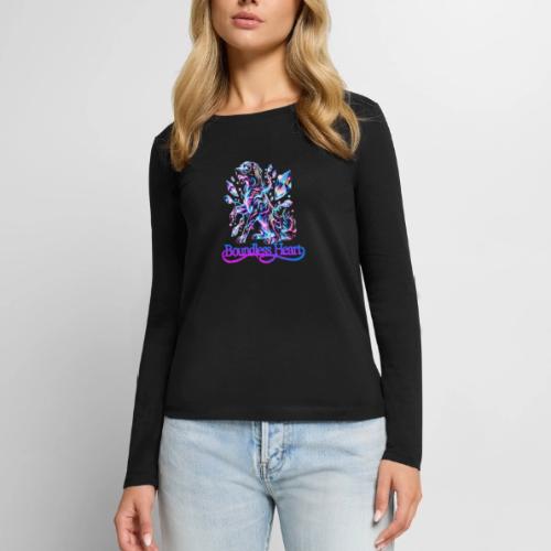 Boundless Heart Neon Galaxy Dog Shirt - Women's Premium Slim Fit Long Sleeve T-Shirt