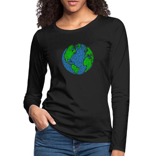 Global PEACE Sphere - Women's Premium Slim Fit Long Sleeve T-Shirt