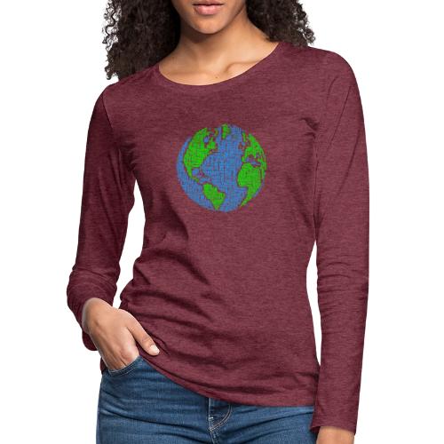 Global PEACE Sphere - Women's Premium Slim Fit Long Sleeve T-Shirt