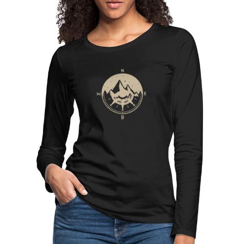 kompass beige - Women's Premium Slim Fit Long Sleeve T-Shirt