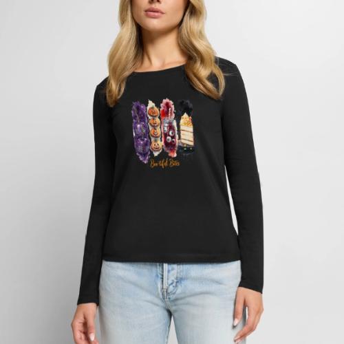 Spooky Cute Halloween Treats Art - Women's Premium Slim Fit Long Sleeve T-Shirt