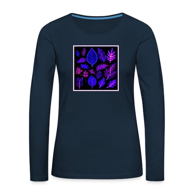 Neon Leaves in Pink and Purple Hues