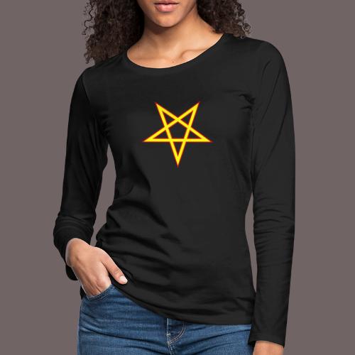 Pentagram Pentacle 2-tone vector - Women's Premium Slim Fit Long Sleeve T-Shirt