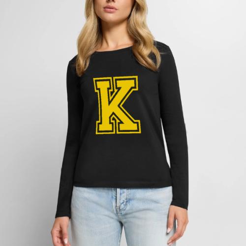 Letter k – Capital Athletic Alphabet Monogram - Women's Premium Slim Fit Long Sleeve T-Shirt