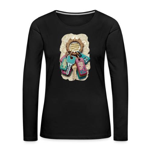 Minivan Commander T Shirt, Chauffeur of Chaos Mug - Women's Premium Slim Fit Long Sleeve T-Shirt