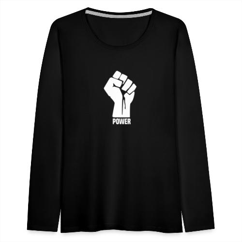 Black Power Fist - Women's Premium Slim Fit Long Sleeve T-Shirt