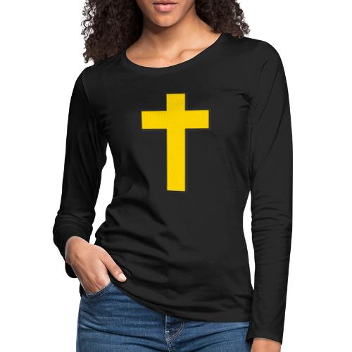 Kevlar Cross Shirt–Christian Strength and Protect - Women's Premium Slim Fit Long Sleeve T-Shirt