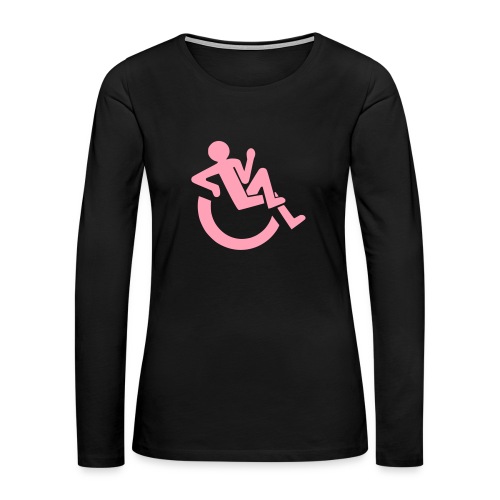 Image of relaxte wheelchair user, Disability - Women's Premium Slim Fit Long Sleeve T-Shirt