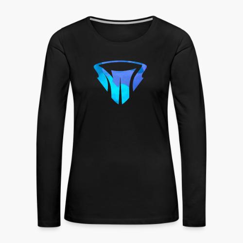 Blue Logo - Women's Premium Slim Fit Long Sleeve T-Shirt