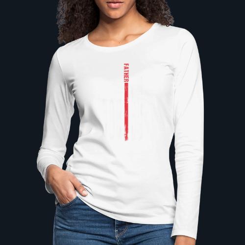 American Best Dad Hero Husband Father - Women's Premium Slim Fit Long Sleeve T-Shirt