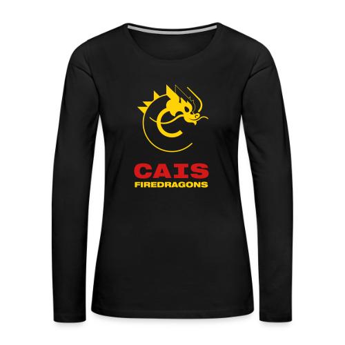 CAIS Firedragons (on Black) - Women's Premium Slim Fit Long Sleeve T-Shirt