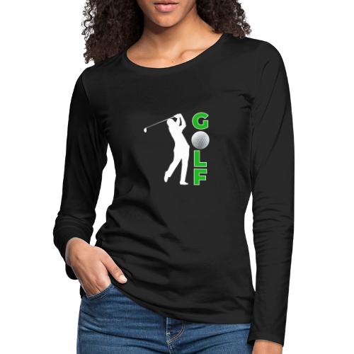 Golf: Classic Golf Motion - Women's Premium Slim Fit Long Sleeve T-Shirt
