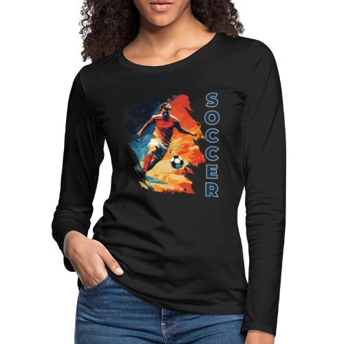 Soccer Action Pulse - Women's Premium Slim Fit Long Sleeve T-Shirt
