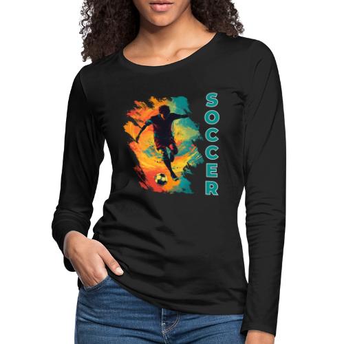 Soccer Hero Mode - Women's Premium Slim Fit Long Sleeve T-Shirt