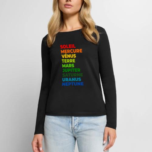 Solar System in Color - Women's Premium Slim Fit Long Sleeve T-Shirt